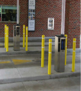 signage, bollards, and car stops